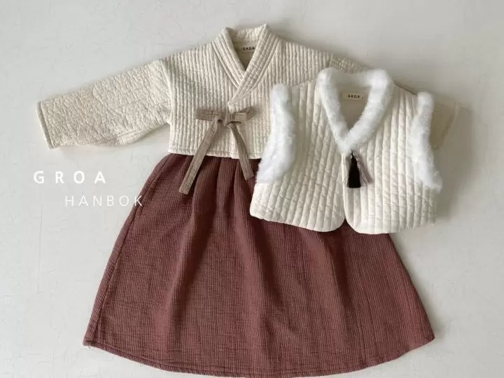 Groa - Korean Children Fashion - #littlefashionista - Girl Hanbok Jeogori One-Piece Set - 7