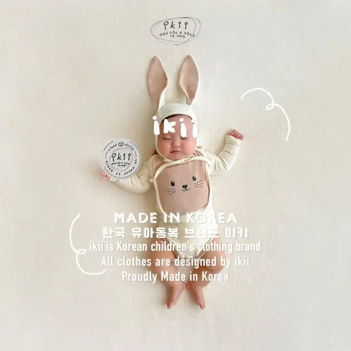 Ikii - Korean Baby Fashion - #babyoutfit - Rabbit Body Suit Set - 7