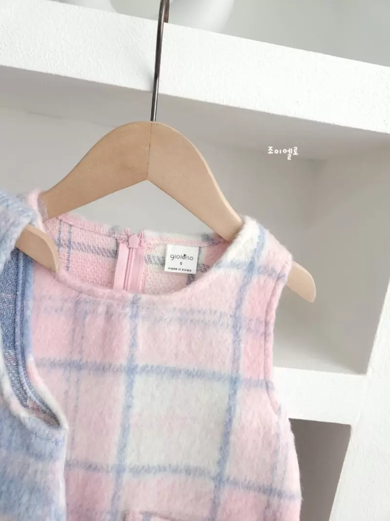 Joy ello - Korean Children Fashion - #Kfashion4kids - Minke Check One-Piece - 6