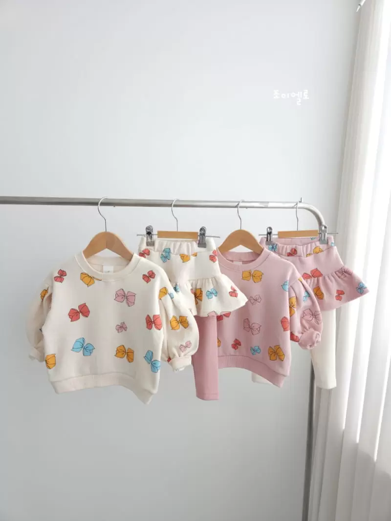 Joy ello - Korean Children Fashion - #kidsshorts - Ribbon Skirt Leggings Top Bottom Set