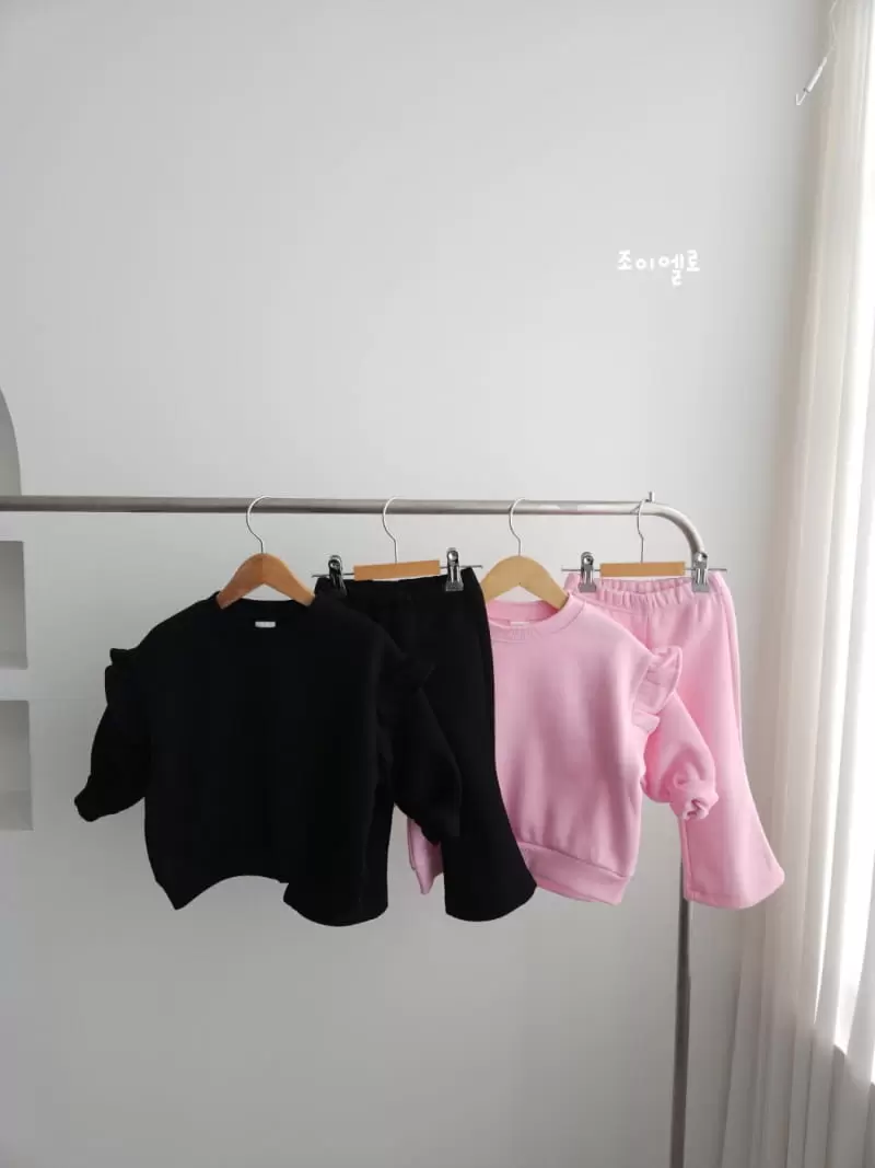 Joy ello - Korean Children Fashion - #kidsstore - Fleece Frill Top Bottom Set - 3