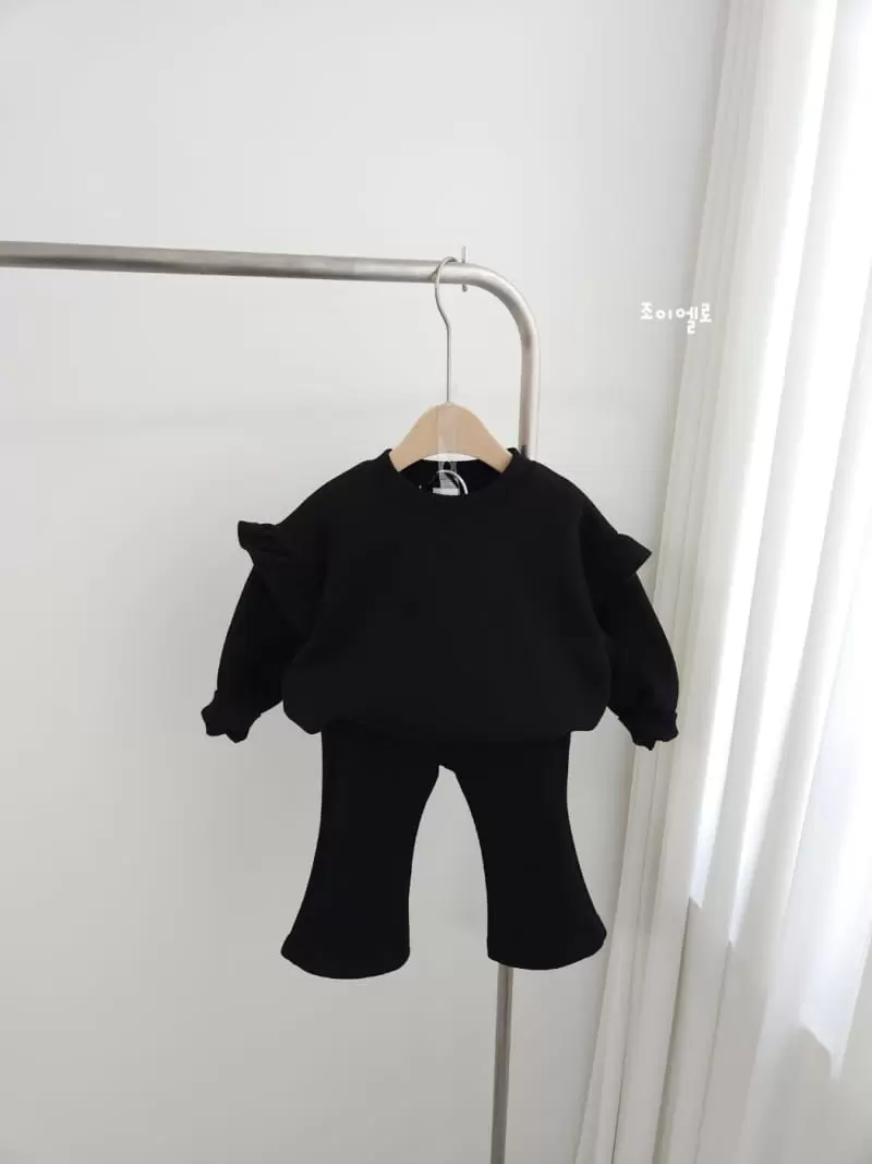 Joy ello - Korean Children Fashion - #kidsstore - Fleece Frill Top Bottom Set - 4