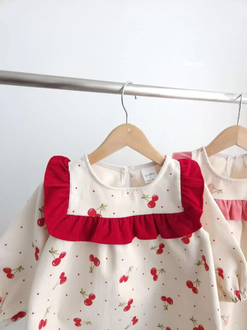 Joy ello - Korean Children Fashion - #magicofchildhood - Cherry Rib One-Piece - 2