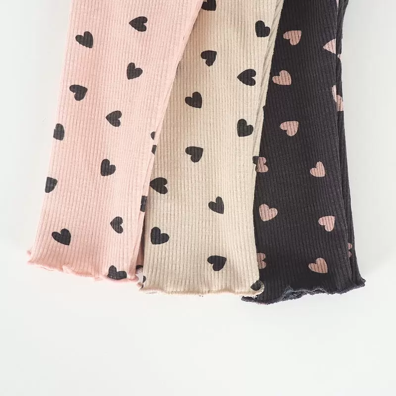 Kingboy - Korean Children Fashion - #toddlerclothing - Rib Fleece Heart Leggings - 4