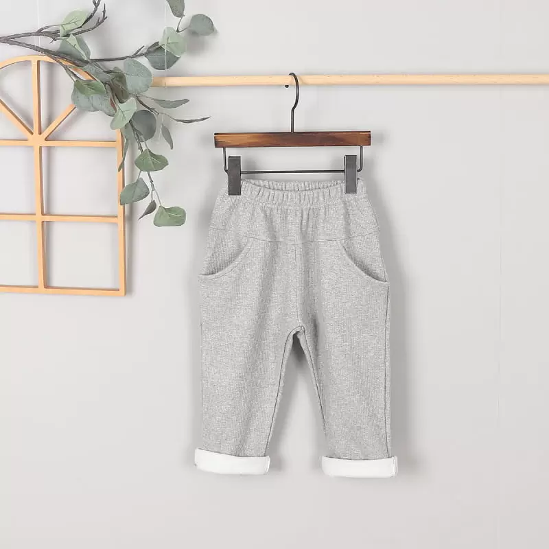 Kingboy - Korean Children Fashion - #todddlerfashion - Rib Fleece Pants - 6
