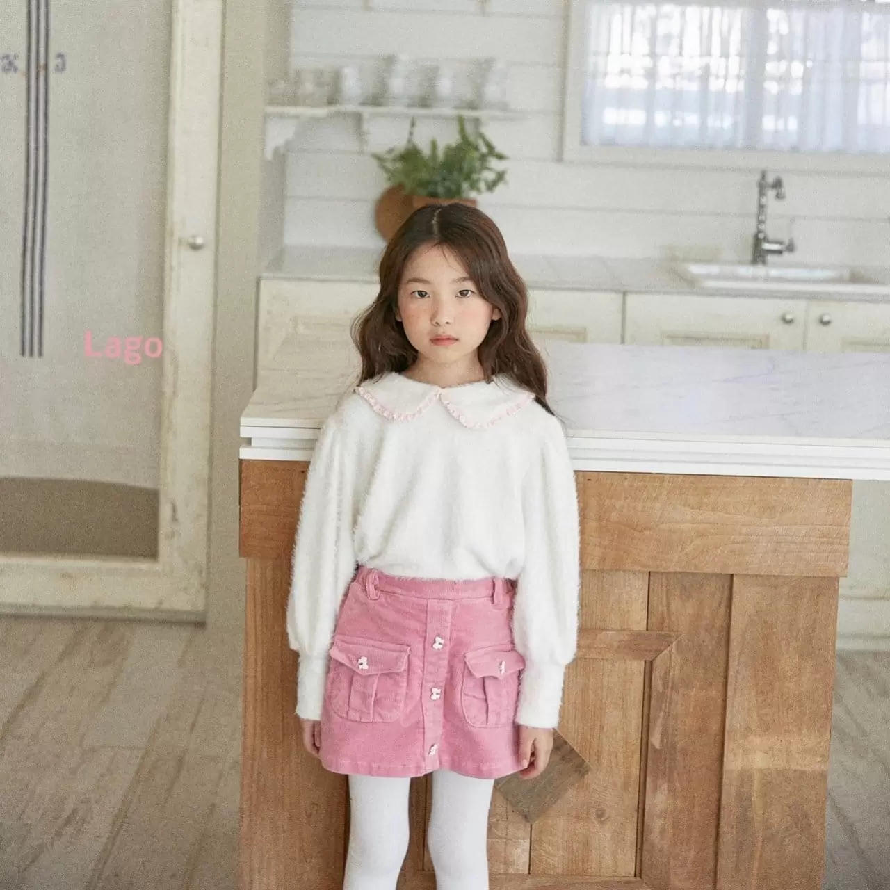 Lago - Korean Children Fashion - #Kfashion4kids - Mink Collar Puff Tee - 9