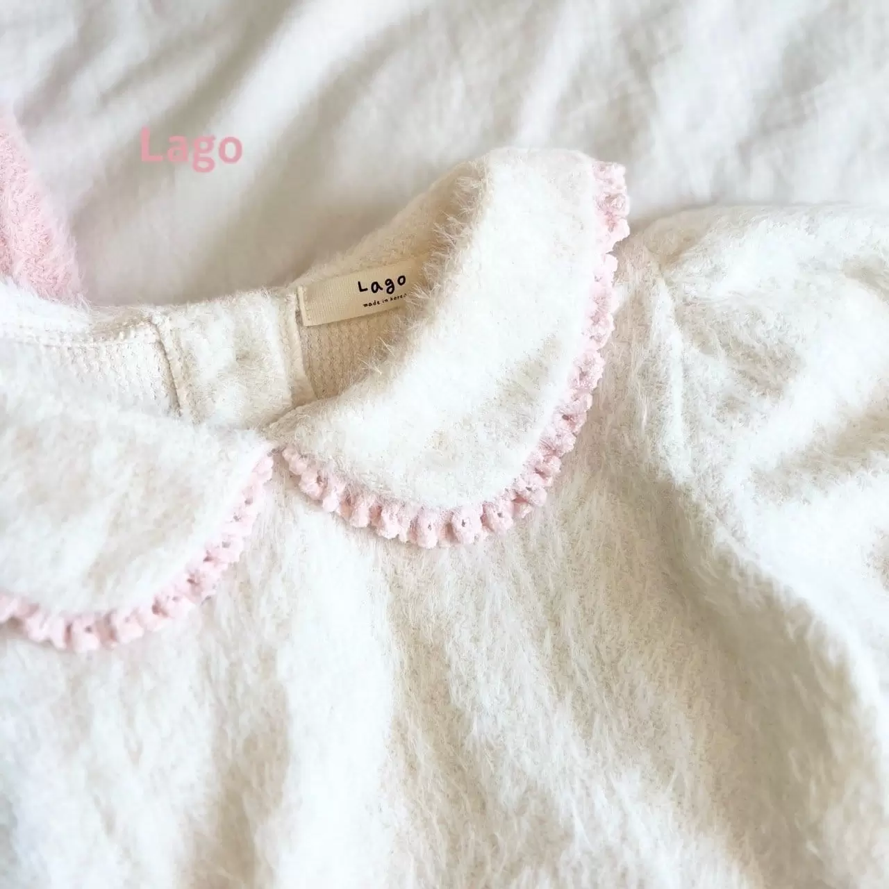 Lago - Korean Children Fashion - #childrensboutique - Mink Collar Puff Tee - 2