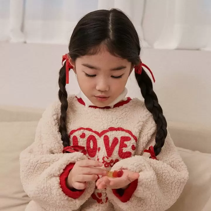 Lago - Korean Children Fashion - #littlefashionista - Love Cozy Sweatshirt - 2