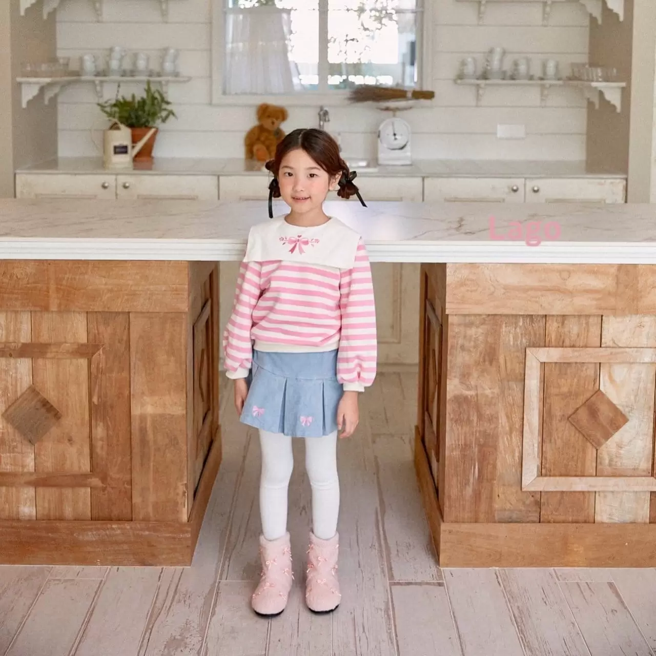 Lago - Korean Children Fashion - #littlefashionista - Ribbon Fleece Rib Pleated Skirt - 6