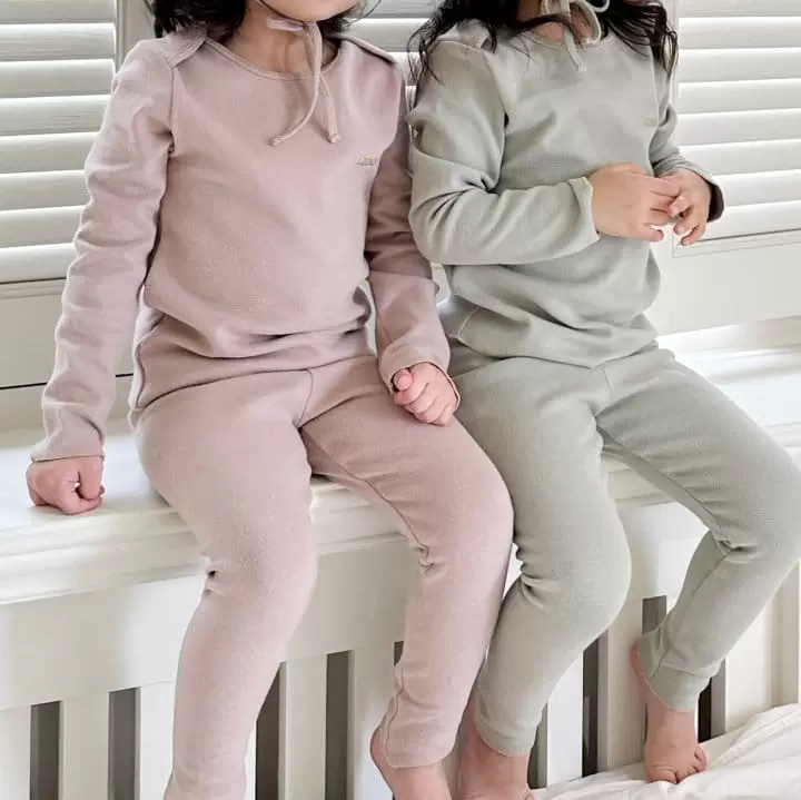 Le Bev - Korean Children Fashion - #kidzfashiontrend - Gold Stitch Twin Set