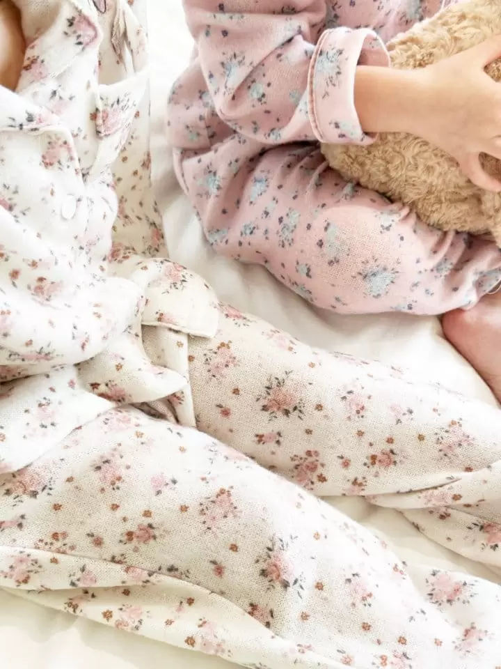 Le Bev - Korean Children Fashion - #littlefashionista -  Flower Pajama Set