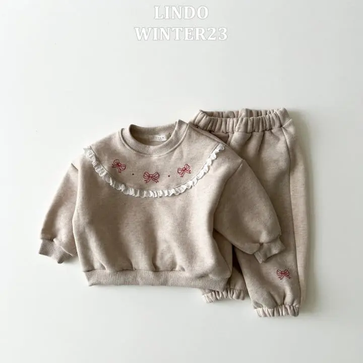 Lindo - Korean Children Fashion - #todddlerfashion - Mini Ribbon Top Bottom Set - 5
