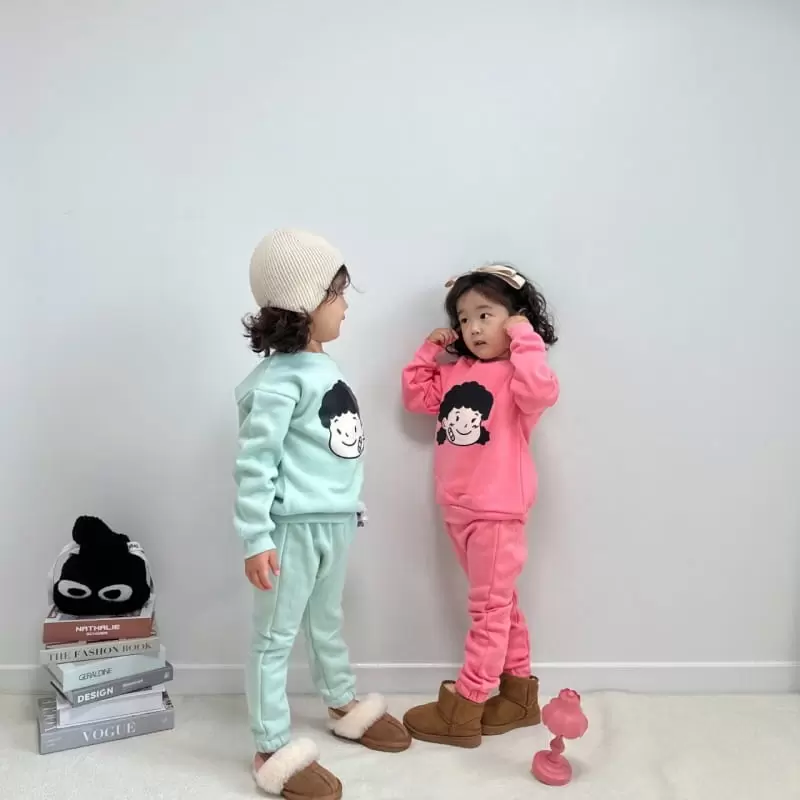 Little Rabbit - Korean Children Fashion - #designkidswear - Fleece Kiddos Top Bottom Set - 9