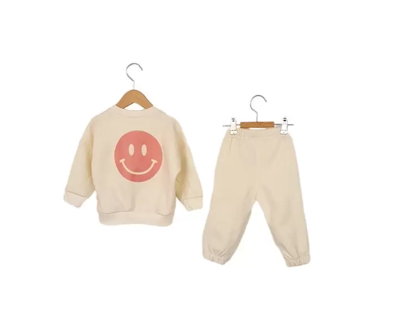 Little Rabbit - Korean Children Fashion - #discoveringself - Fleece Smile Top Bottom Set - 11