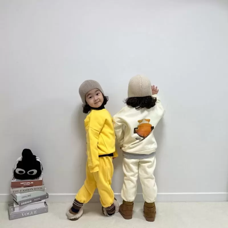 Little Rabbit - Korean Children Fashion - #kidsshorts - Fleece Cute Puppy Top Bottom Set