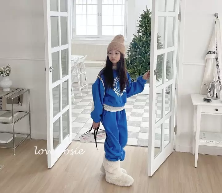 Love Rosie - Korean Children Fashion - #prettylittlegirls - Smile Fleece Top Bottom Set With Mom - 3