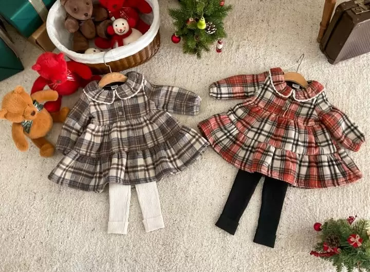 Moncher Chouchou - Korean Children Fashion - #magicofchildhood - Biella Check One-Piece
