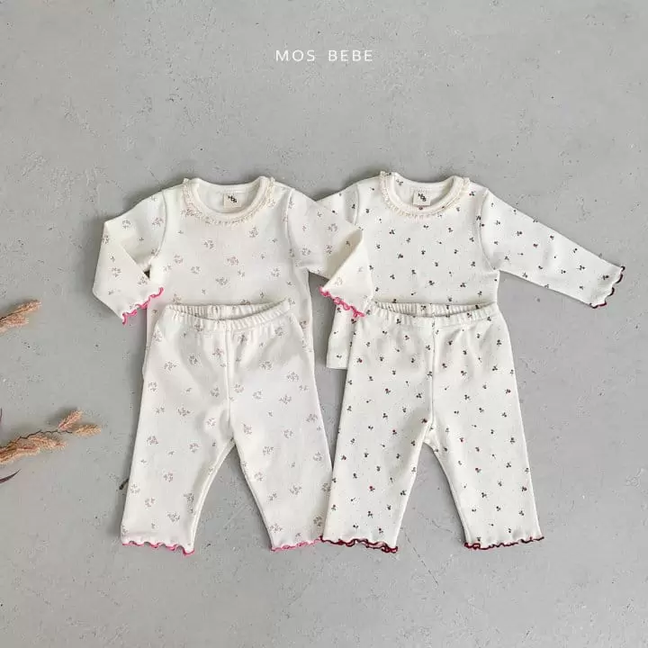 Mos Bebe - Korean Baby Fashion - #babyfashion - Merry Lace Top Bottom Set - 2