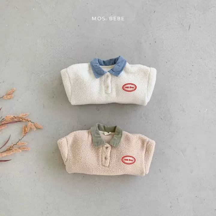 Mos Bebe - Korean Baby Fashion - #babyfever - Off Collar Body Suit - 6