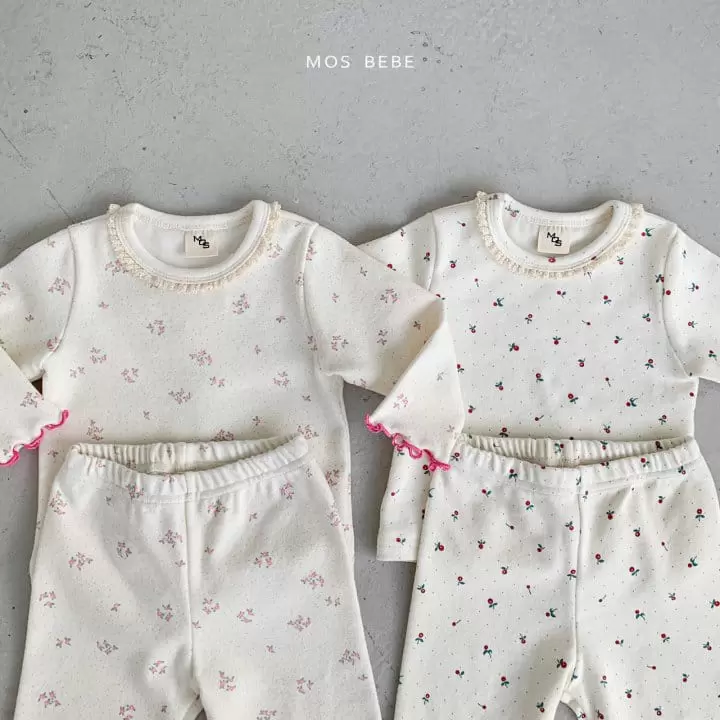 Mos Bebe - Korean Baby Fashion - #babyfever - Merry Lace Top Bottom Set - 3