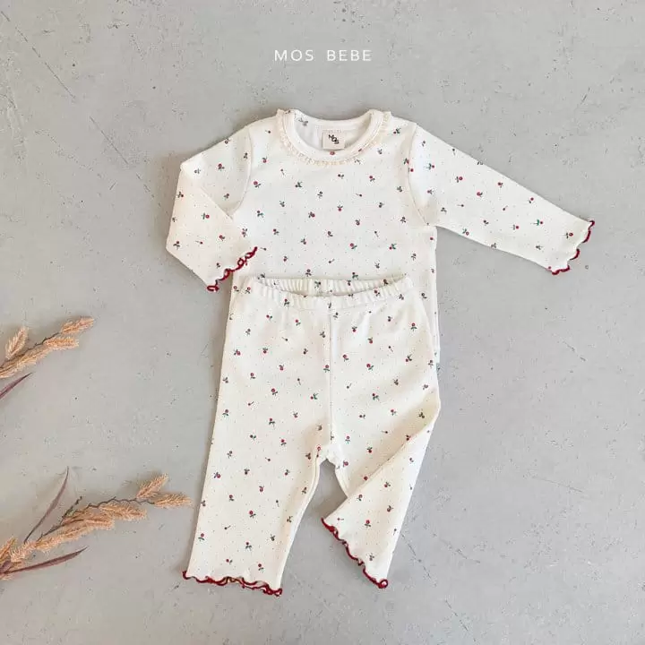 Mos Bebe - Korean Baby Fashion - #babylifestyle - Merry Lace Top Bottom Set - 5