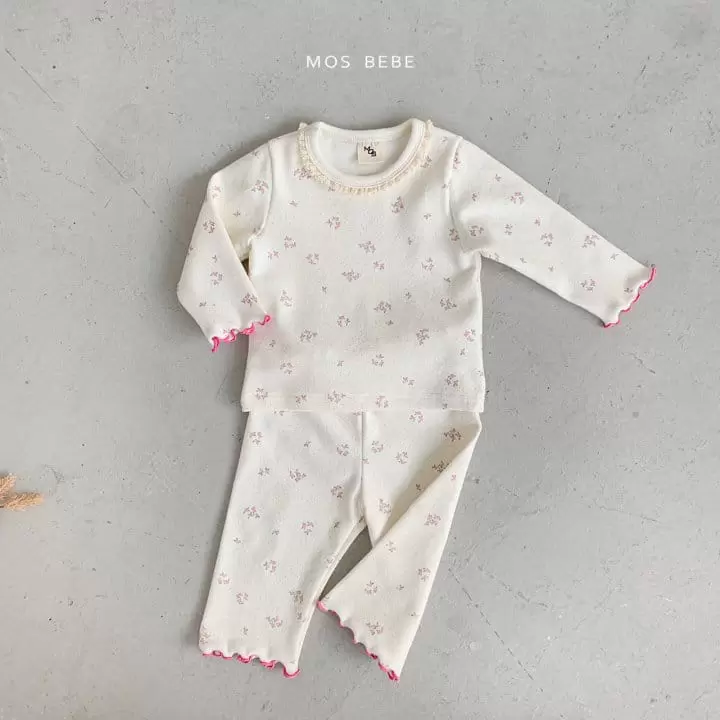 Mos Bebe - Korean Baby Fashion - #babyoninstagram - Merry Lace Top Bottom Set - 6