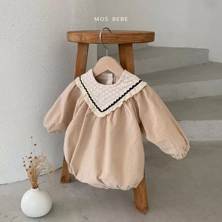 Mos Bebe - Korean Baby Fashion - #babyootd - Latte Lace Body Suit - 8