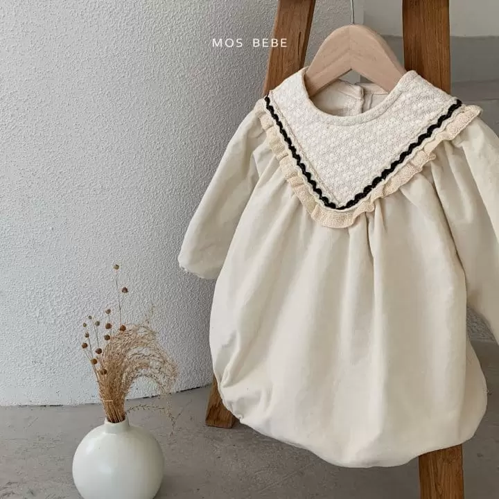 Mos Bebe - Korean Baby Fashion - #babyoutfit - Latte Lace Body Suit - 9