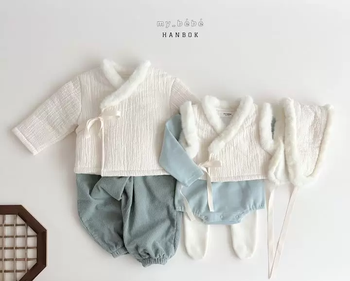 My Bebe - Korean Baby Fashion - #onlinebabyboutique - Bebe Collar Dress Up For New Year Set - 10