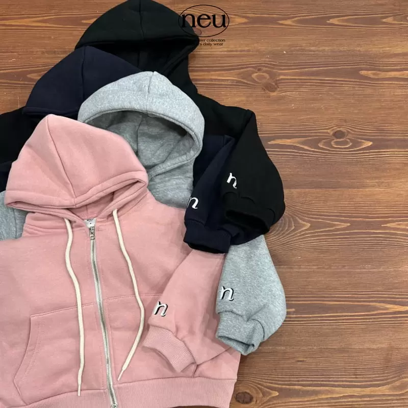 Neu - Korean Children Fashion - #childrensboutique - N Embroider Hoody Zip-Up - 9
