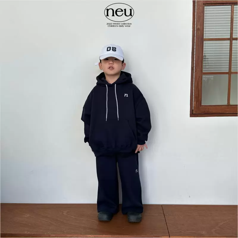 Neu - Korean Children Fashion - #designkidswear - N Embroider Hoody Swetahirt