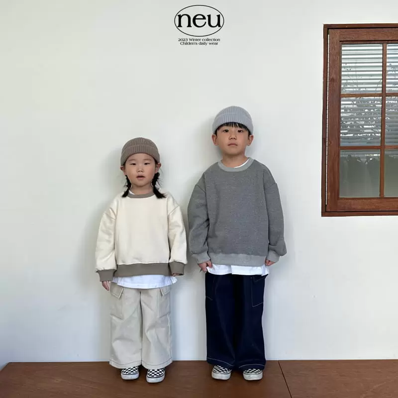 Neu - Korean Children Fashion - #kidsshorts - Color Banding Sweatshirt - 3