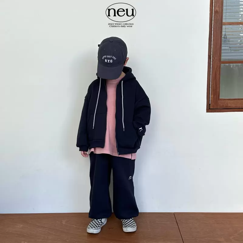 Neu - Korean Children Fashion - #minifashionista - N Embroider Hoody Zip-Up - 4