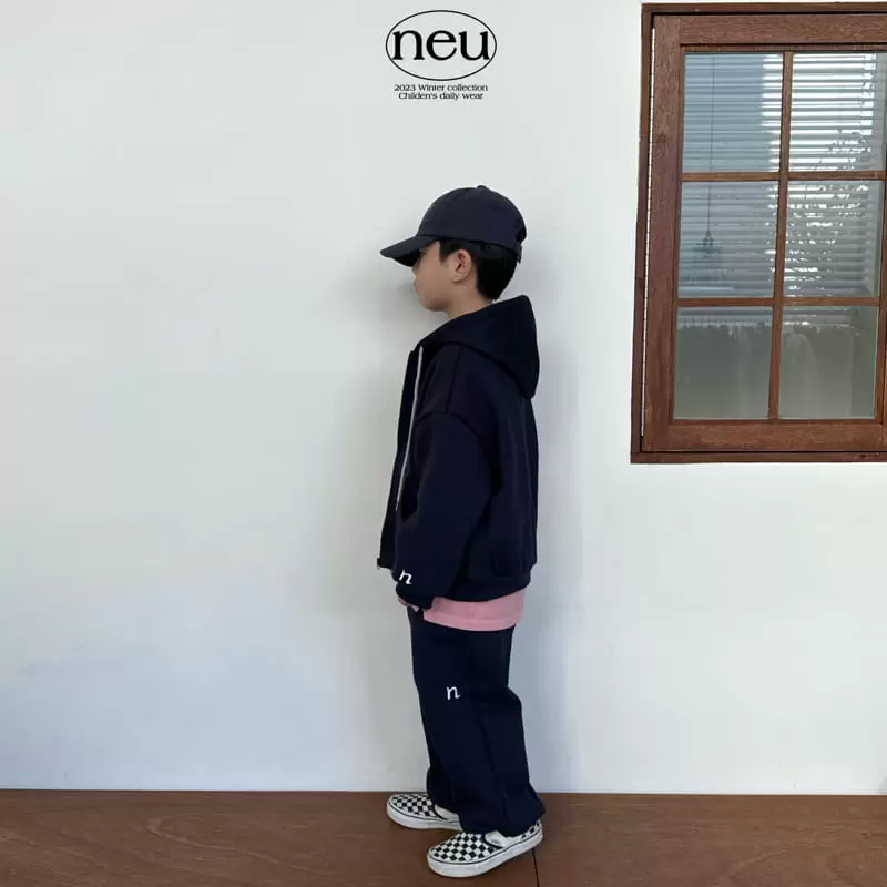 Neu - Korean Children Fashion - #todddlerfashion - N Embroider Hoody Zip-Up - 5