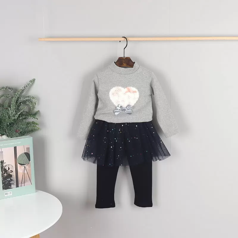 New Pierrot - Korean Children Fashion - #childofig - Heart Half Turtleneck Tee - 3
