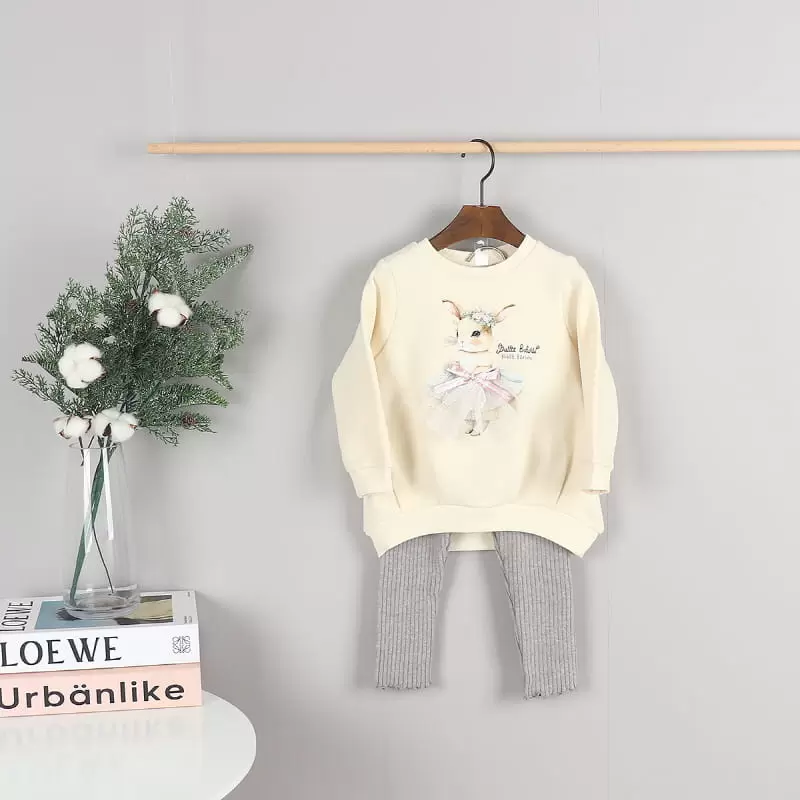 New Pierrot - Korean Children Fashion - #childofig - Rabbit Fleece Long Tee - 9