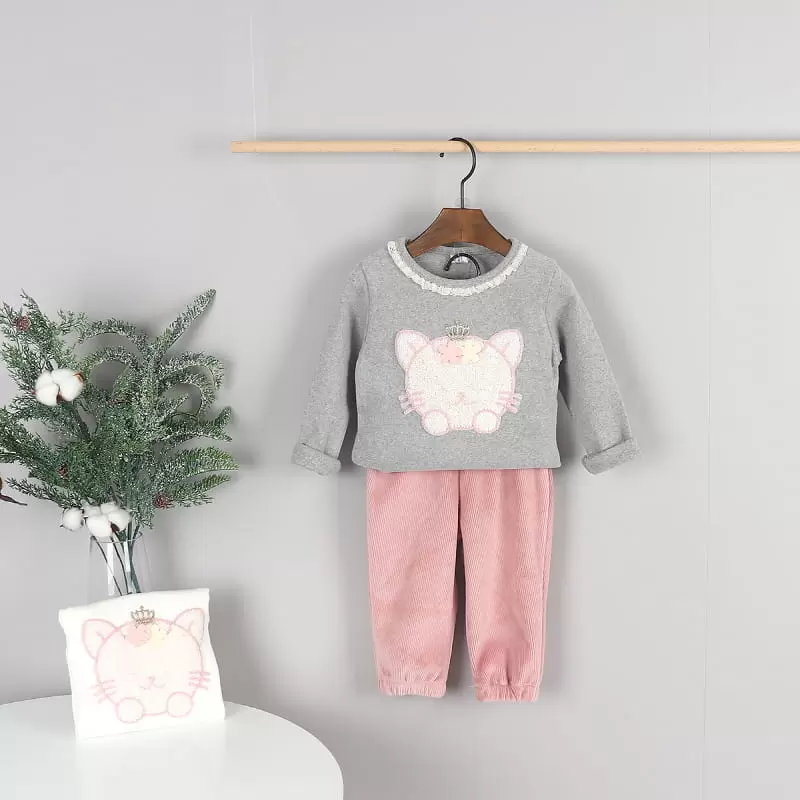 New Pierrot - Korean Children Fashion - #designkidswear - Cat Round Tee