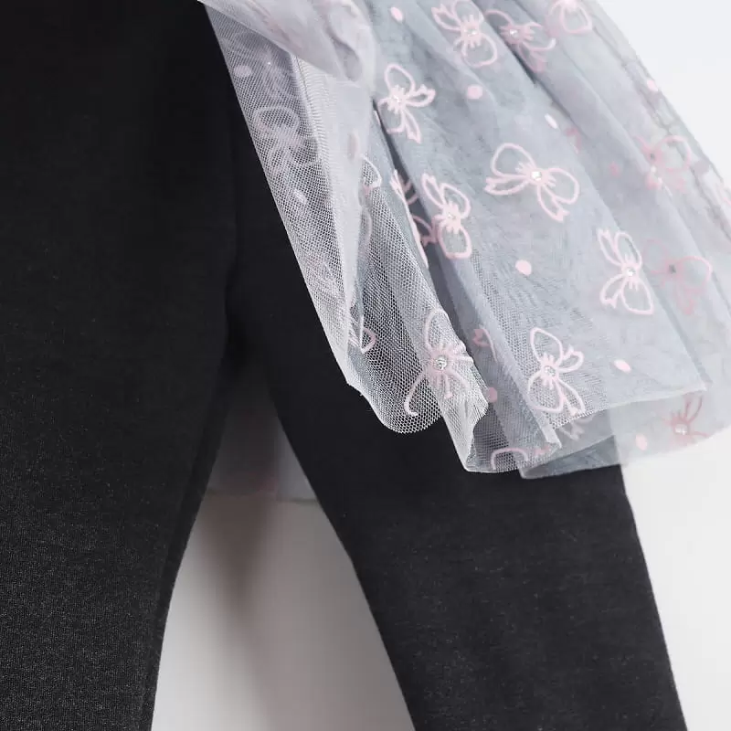 New Pierrot - Korean Children Fashion - #kidsshorts - Ribbon Fleece Skirt Leggings - 6