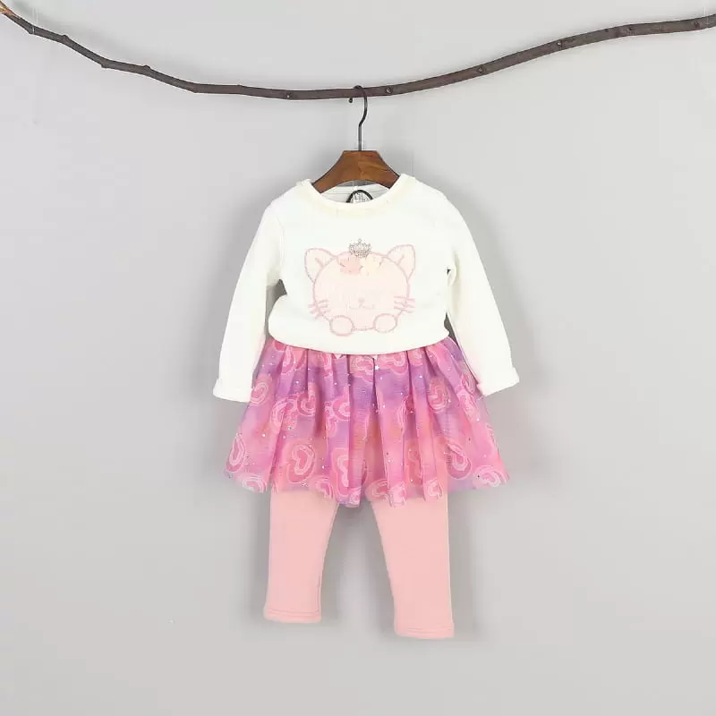 New Pierrot - Korean Children Fashion - #littlefashionista - Cat Round Tee - 8