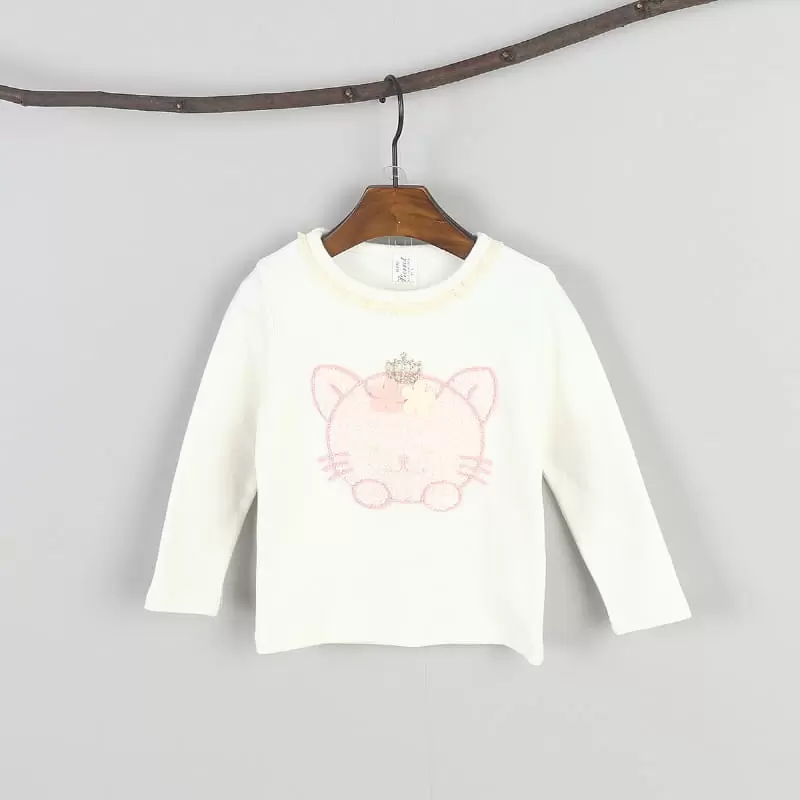 New Pierrot - Korean Children Fashion - #minifashionista - Cat Round Tee - 10