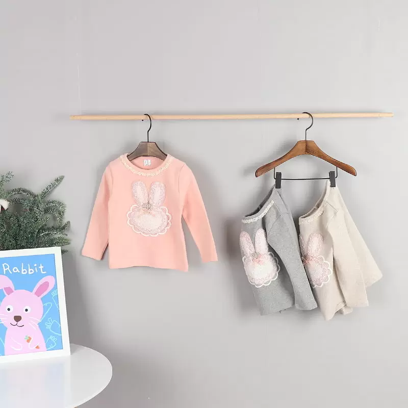 New Pierrot - Korean Children Fashion - #stylishchildhood - Rabbit Round Tee - 3