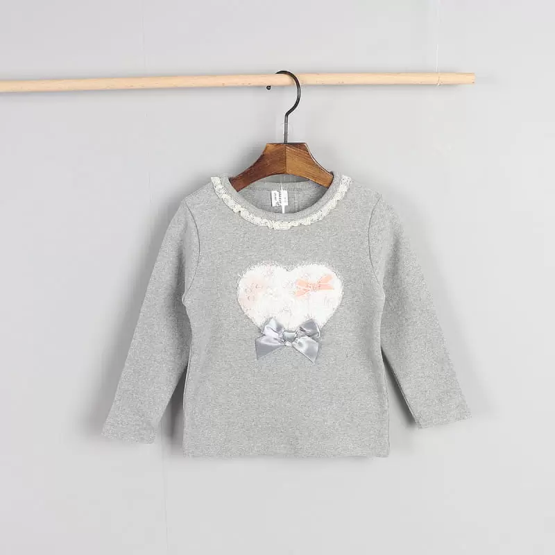 New Pierrot - Korean Children Fashion - #todddlerfashion - Heart Round Tee - 2