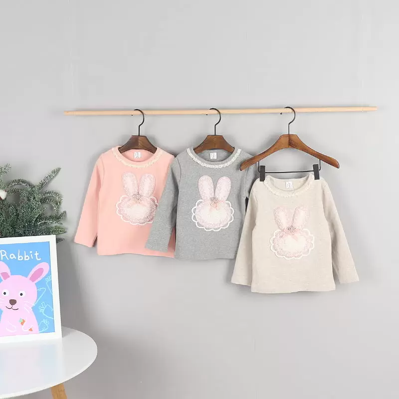 New Pierrot - Korean Children Fashion - #todddlerfashion - Rabbit Round Tee