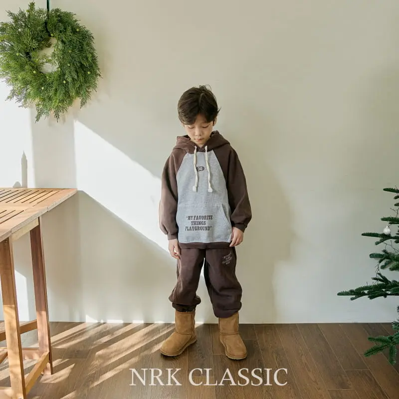Nrk - Korean Children Fashion - #fashionkids - Color Hoody Top Bottom Set - 10