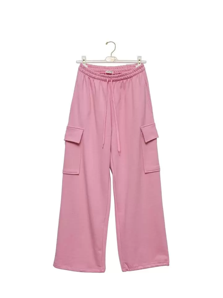 Paper Moon - Korean Women Fashion - #momslook - cargo pocket wide sweatpants - 5
