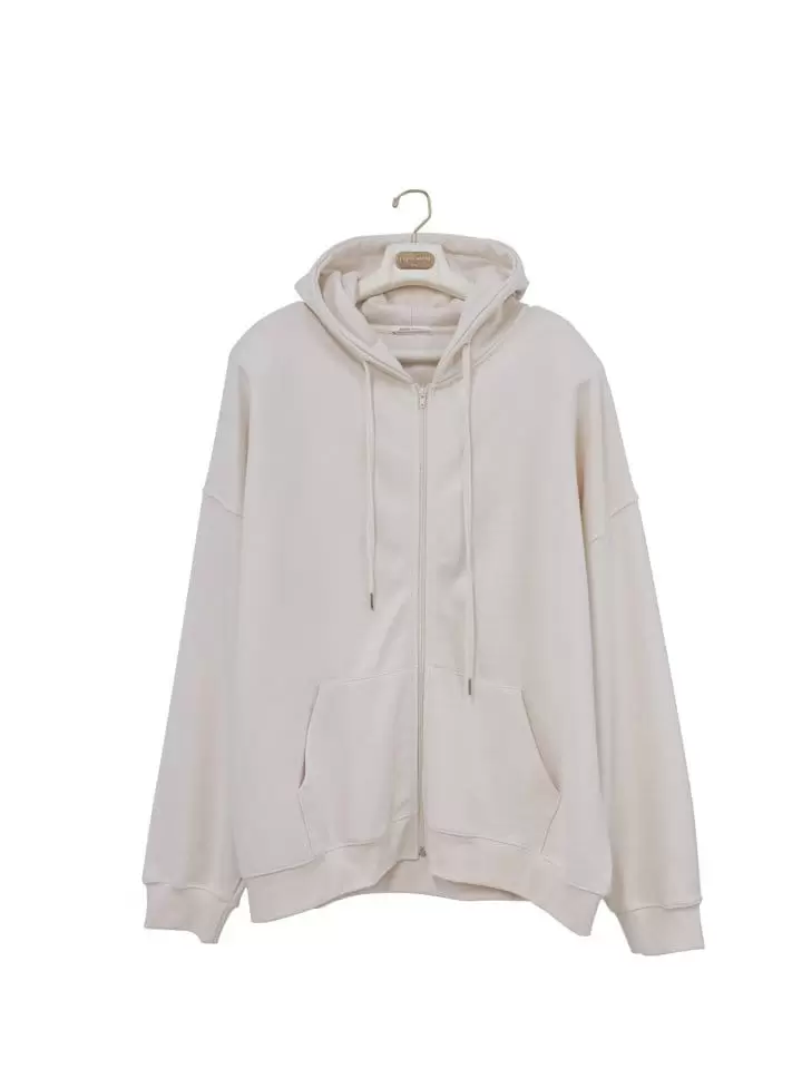 Paper Moon - Korean Women Fashion - #womensfashion - super oversized padded shouder detail full zipped hoodie - 4