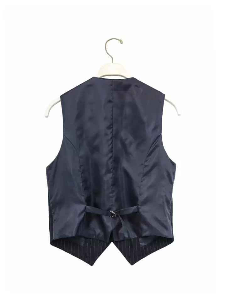 Paper Moon - Korean Women Fashion - #momslook - classic pin stripe tailored vest - 4