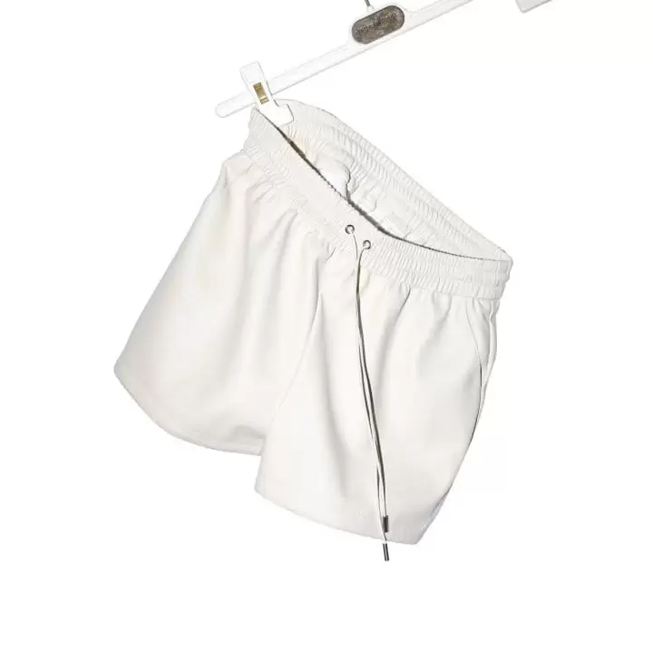 Paper Moon - Korean Women Fashion - #momslook - faux leather shorts - 7