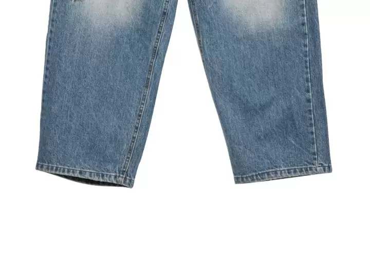 Paper Moon - Korean Women Fashion - #momslook - vintage blue distressed damage wash wide-leg jeans - 10