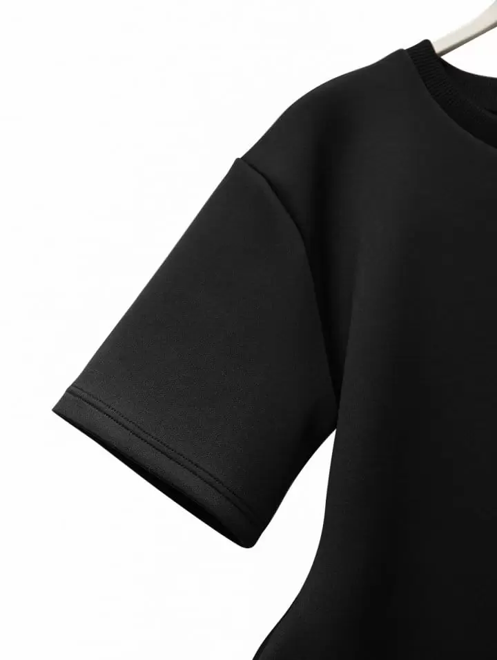 Paper Moon - Korean Women Fashion - #momslook - neoprene short sleeves mini dress - 7